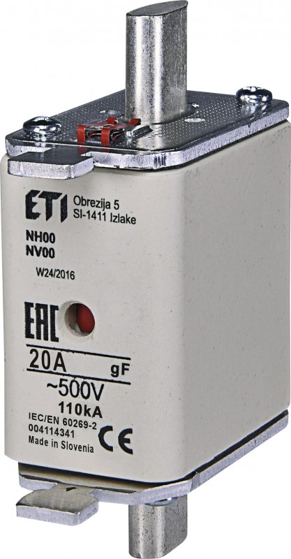 ETI NH00 WT-00 gF 20A/500V wkladka topikowa