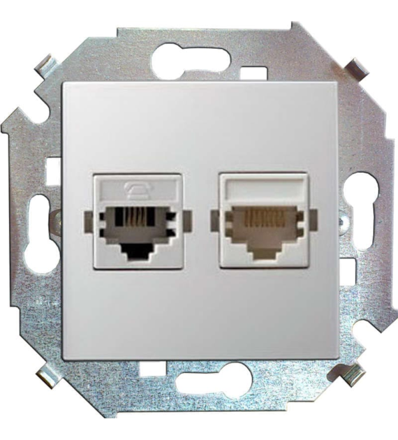 SIMON 15 BIAŁY 1591593-030 gniazdo x2 komputerowe