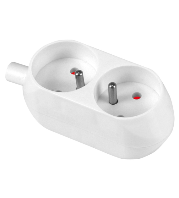 PLASTROL GN-270 gniazdo 2x2p z/u BIAŁY