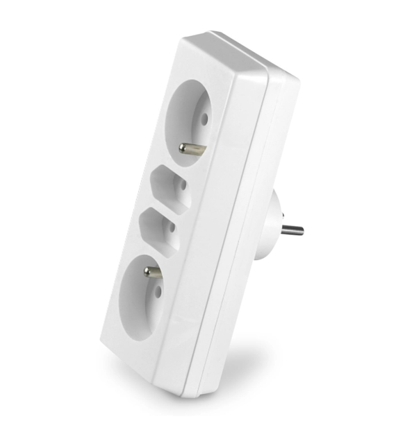 PLASTROL R-472 rozgałęźnik 2x2p+2x2p z/u BIAŁY