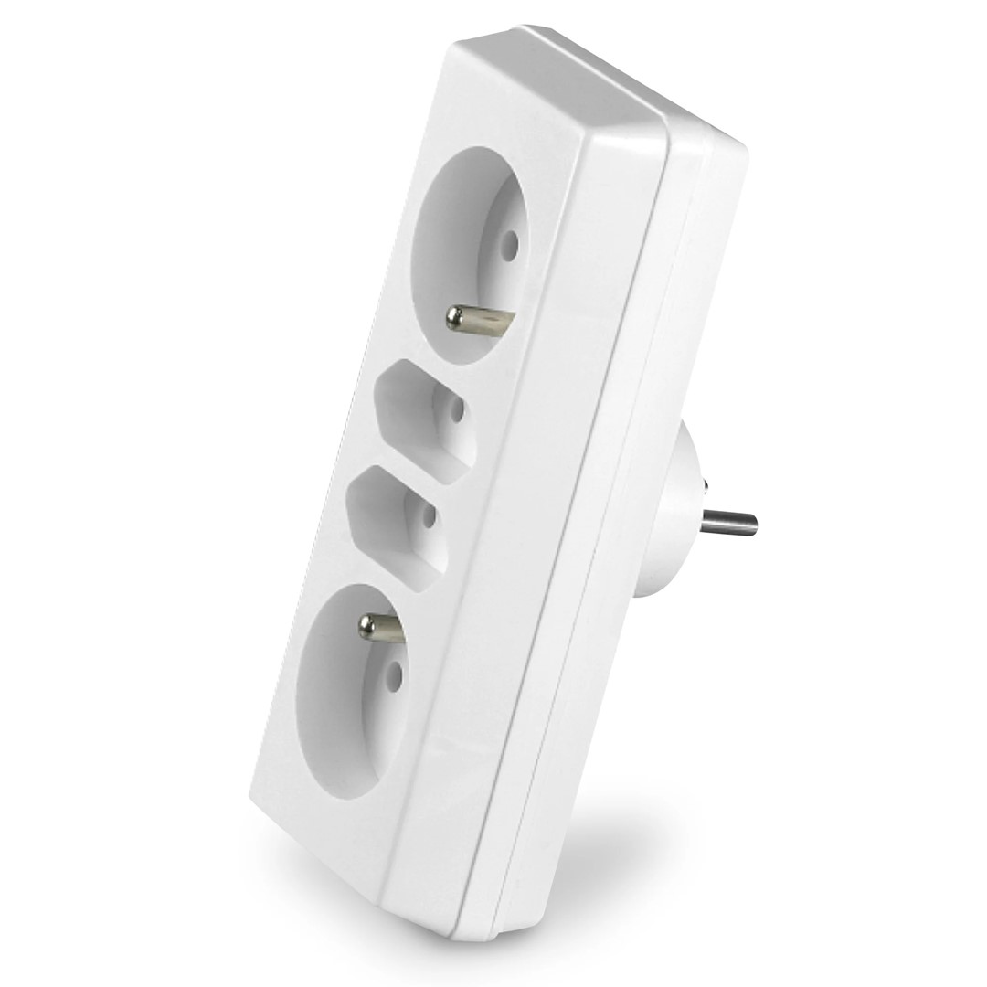 PLASTROL R-472 rozgałęźnik 2x2p+2x2p z/u BIAŁY