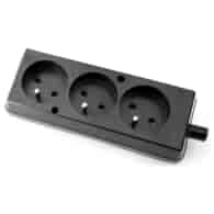 PLASTROL GN-370 gniazdo 3x2p z/u CZARNY