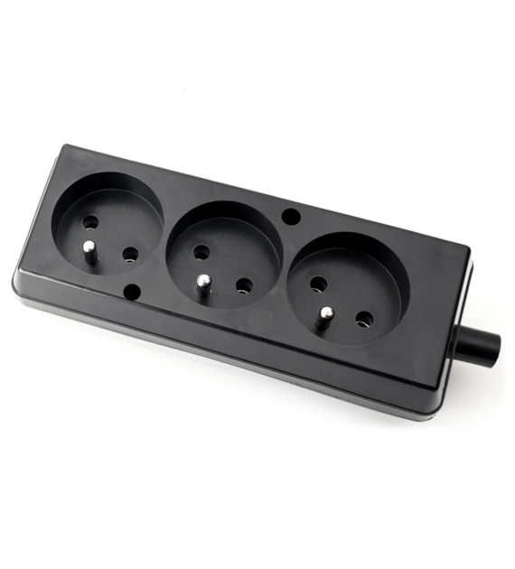 PLASTROL GN-370 gniazdo 3x2p z/u CZARNY