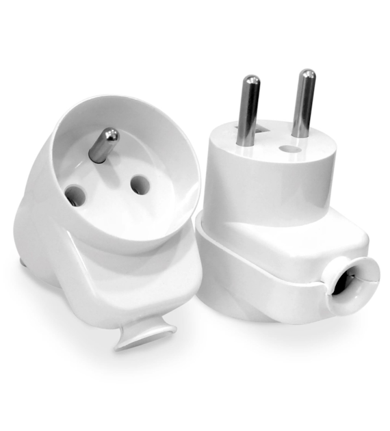 PLASTROL WT-16/G wtyczka+gniazdo 1x2p z/u BIAŁY