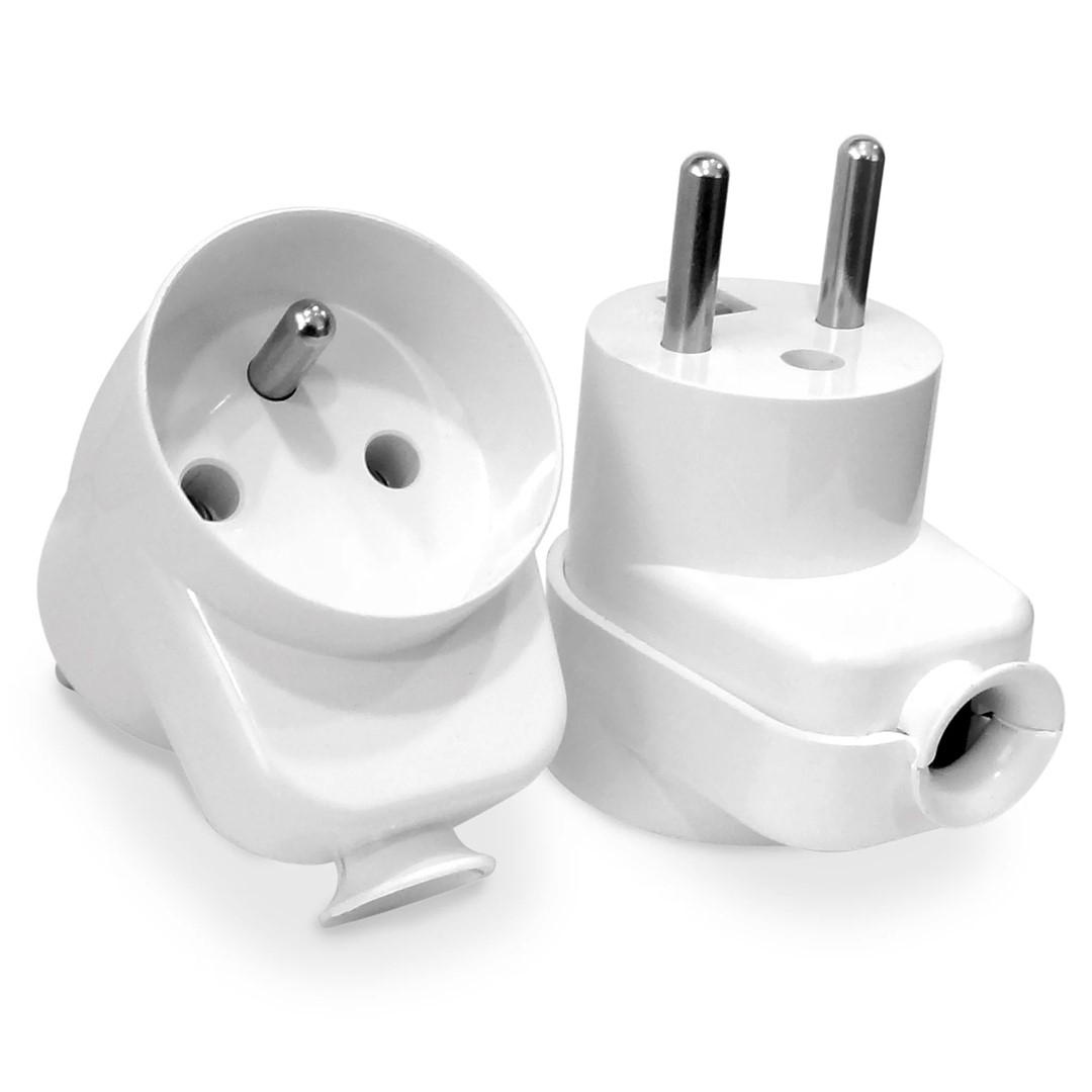 PLASTROL WT-16/G wtyczka+gniazdo 1x2p z/u BIAŁY