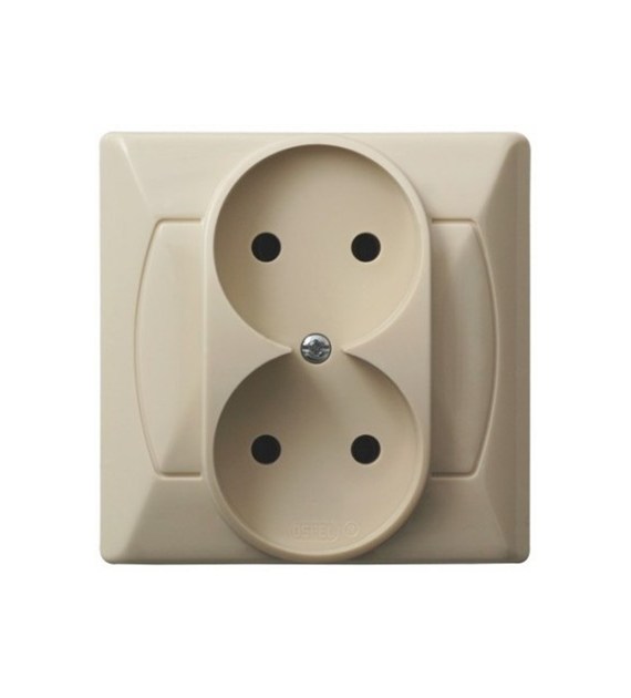 OSPEL AKCENT BEŻ GP-2A/01 gniazdo x2 b/u