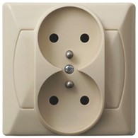 OSPEL AKCENT BEŻ GP-2AZ/01 gniazdo x2 z/u