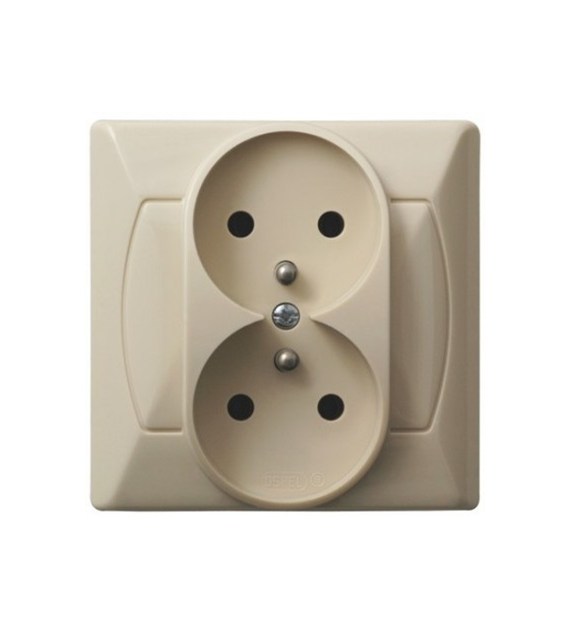 OSPEL AKCENT BEŻ GP-2AZ/01 gniazdo x2 z/u