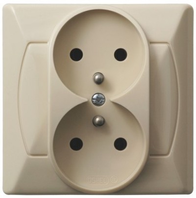 OSPEL AKCENT BEŻ GP-2AZ/01 gniazdo x2 z/u