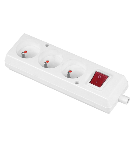 PLASTROL GN-370WS gniazdo 3x2p z/u + wył BIAŁY