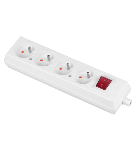 PLASTROL GN-470WS gniazdo 4x2p z/u + wył BIAŁY