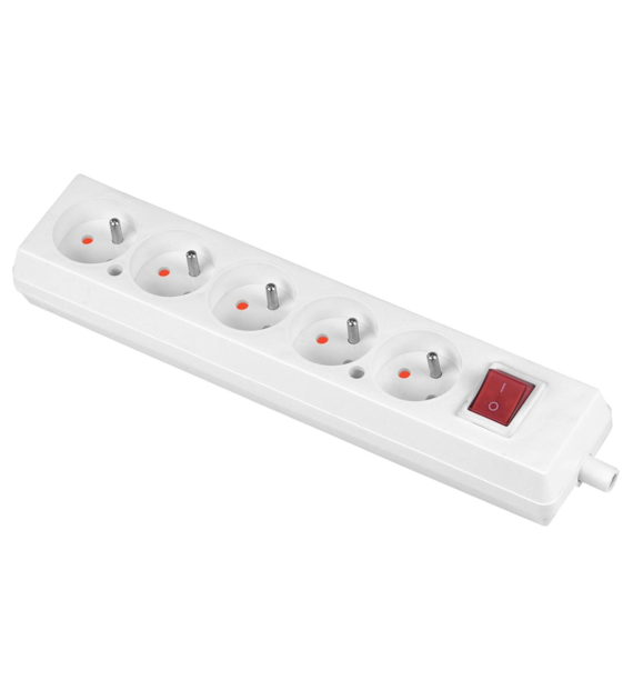 PLASTROL GN-570WS gniazdo 5x2p z/u + wył BIAŁY