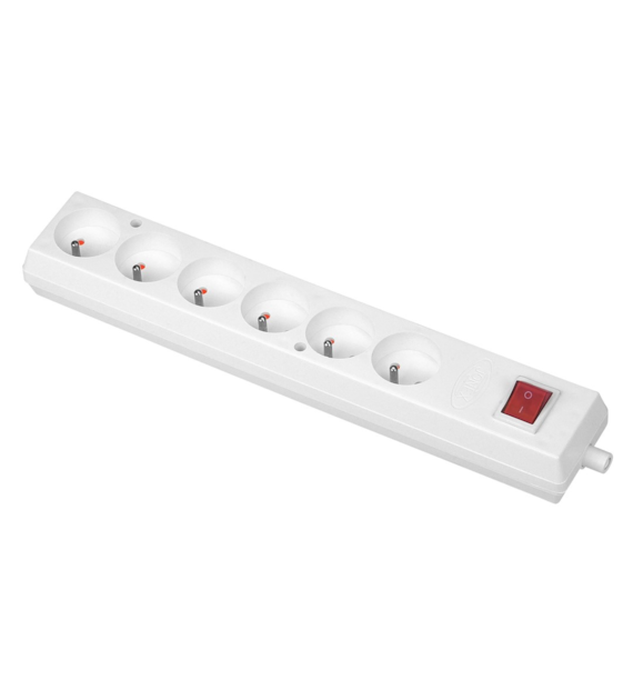 PLASTROL GN-670WS gniazdo 6x2p z/u + wył BIAŁY