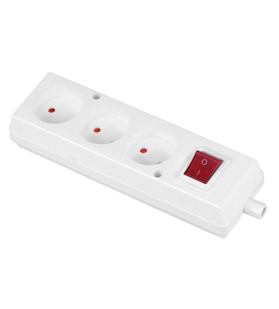 PLASTROL GN-360WS gniazdo 3x2p b/u + wył BIAŁY