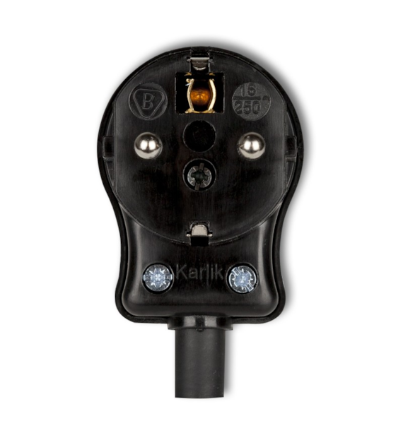 KARLIK WK-1usc wtyczka kątowa z/u CZARNY