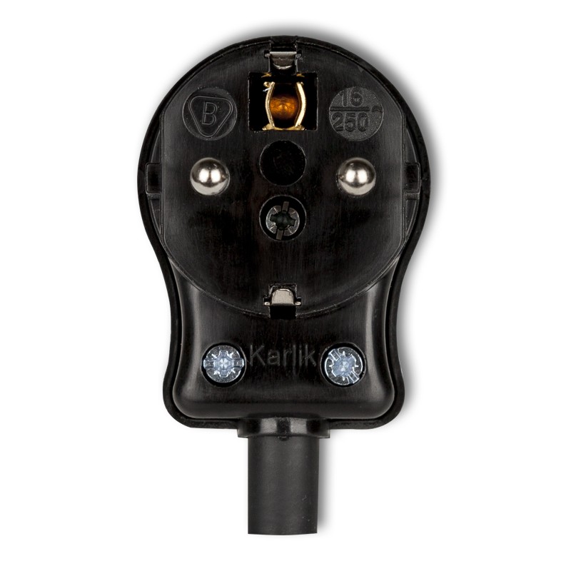 KARLIK WK-1usc wtyczka kątowa z/u CZARNY