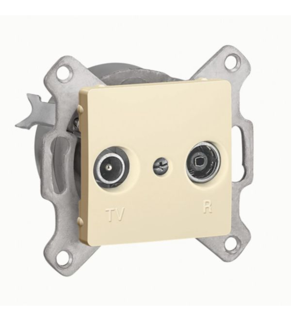 LEGRAND CARIVA KREM gniazdo antenowe TV RD przelot
