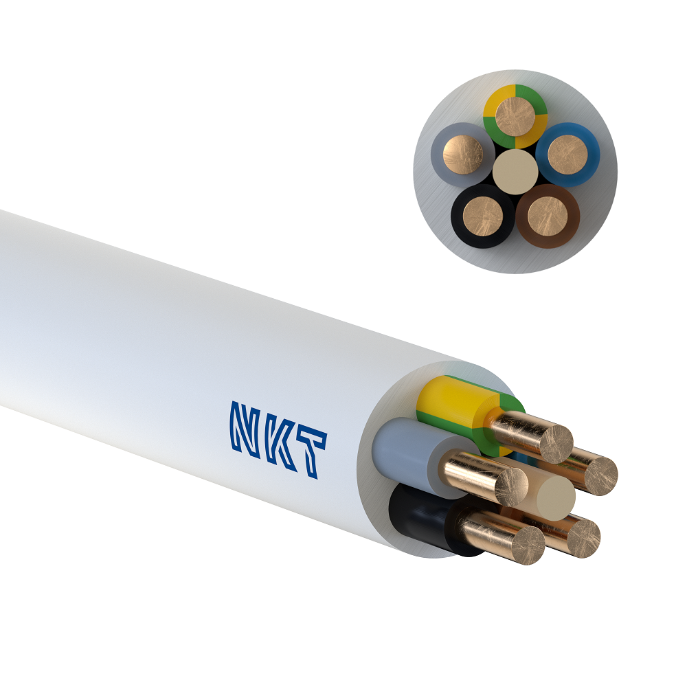 NKT przewód YDYżo 450/750V 5x10 biały 100m