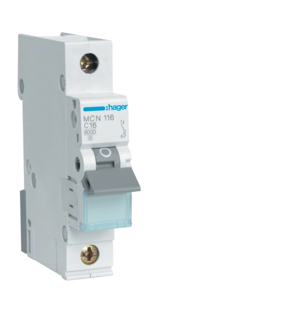 HAGER MCN116E wyłącznik nadprądowy 1P C16A 6kA AC