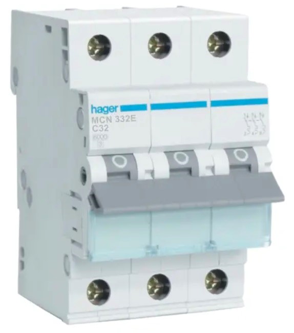 HAGER MCN332E wyłącznik nadprądowy 3P C32A 6kA AC