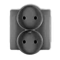 KARLIK DECO GRAFIT 11DGPR-2 gniazdo x2 b/u