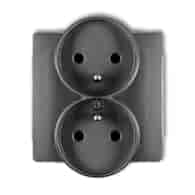 KARLIK DECO GRAFIT 11DGPR-2zp gniazdo x2 z/u