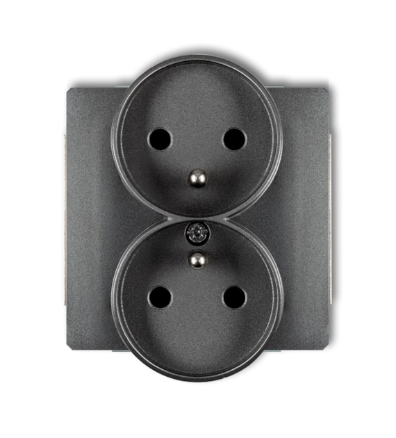 KARLIK DECO GRAFIT 11DGPR-2zp gniazdo x2 z/u