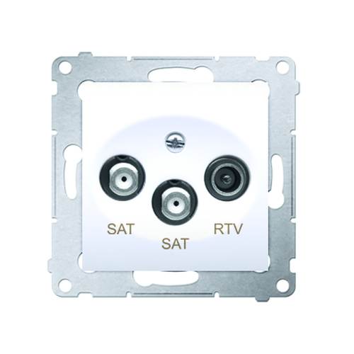 SIMON 54 BIAŁY DASK2.01/11 gniazdo ant sat x2