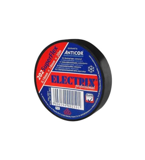 ANTICOR 202 SUPERFLEX taśma izol.19x20 CZARNY