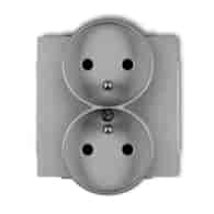 KARLIK DECO SREBRNY 7DGPR-2zp gniazdo x2 z/u