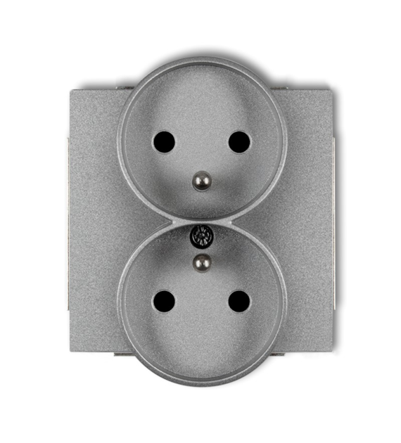 KARLIK DECO SREBRNY 7DGPR-2zp gniazdo x2 z/u