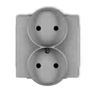 KARLIK DECO SREBRNY 7DGPR-2 gniazdo x2 b/u