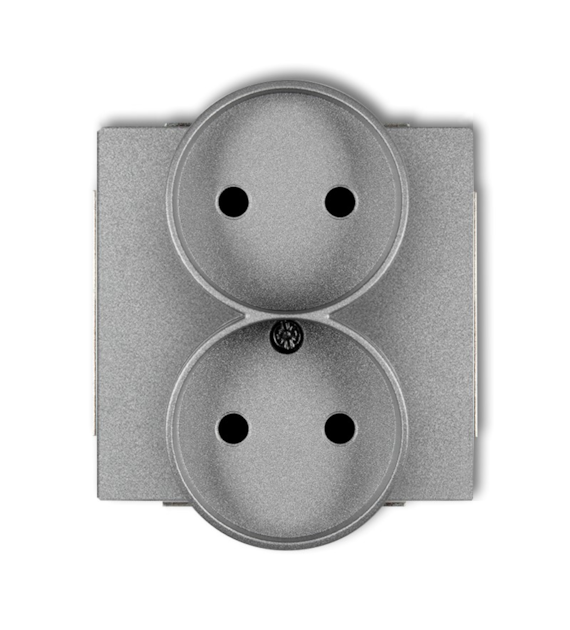 KARLIK DECO SREBRNY 7DGPR-2 gniazdo x2 b/u