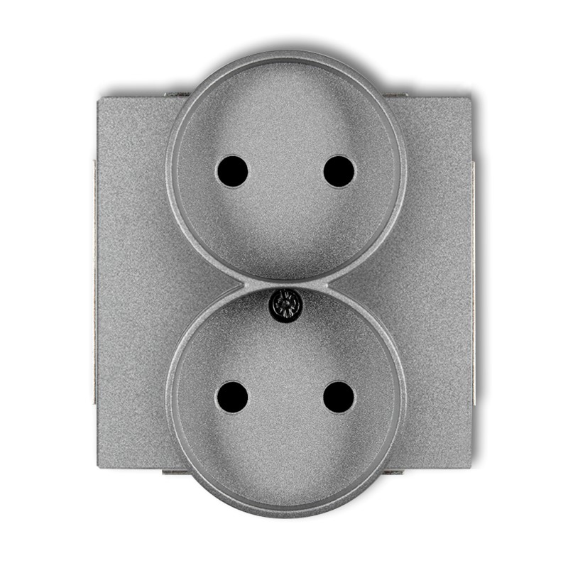 KARLIK DECO SREBRNY 7DGPR-2 gniazdo x2 b/u