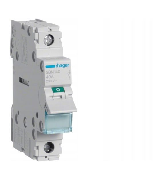 HAGER SBN140 rozłącznik izolacyjny 1P 40A 230V AC