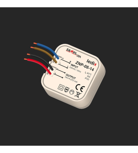 ZAMEL LEDIX ZNP-08-14 zasilacz LED 14V DC 8W