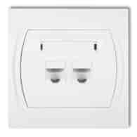 KARLIK LOGO BIAŁY LGK-2 gniazdo x2 RJ45