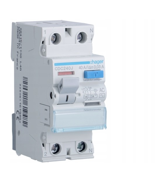 HAGER CDC240J wyłącznik różnicowoprądowy 2P 40A AC