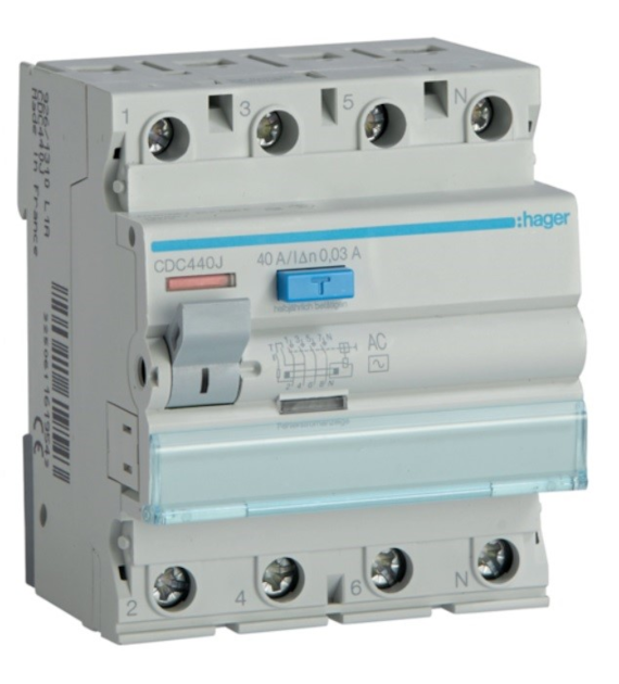 HAGER CDC440J wyłącznik różnicowoprądowy 4P 40A AC