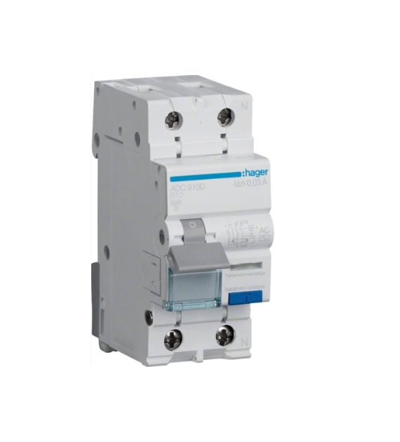 HAGER ADC910D wyłacznik komb. 2P B10A 30mA AC