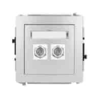 KARLIK DECO SREBRNY 7DGF-2 gniazdo antenowe x2