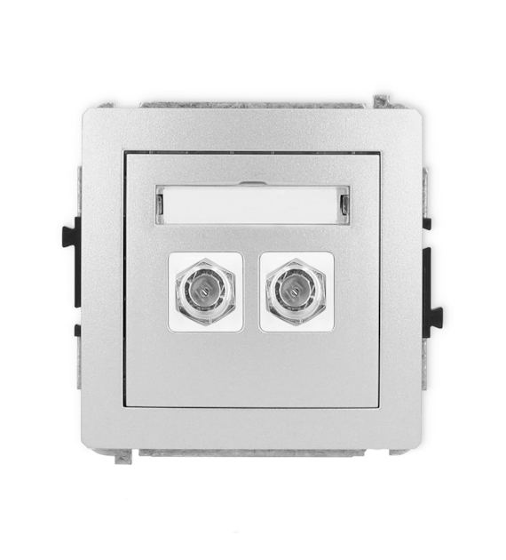 KARLIK DECO SREBRNY 7DGF-2 gniazdo antenowe x2