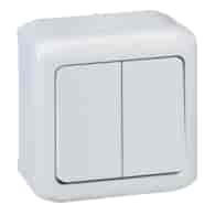 LEGRAND FORIX BIAŁY łącznik x2 świecznikowy IP44