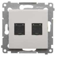 SIMON 54 BIAŁY D62.01/11 gniazdo komputer x2 RJ45