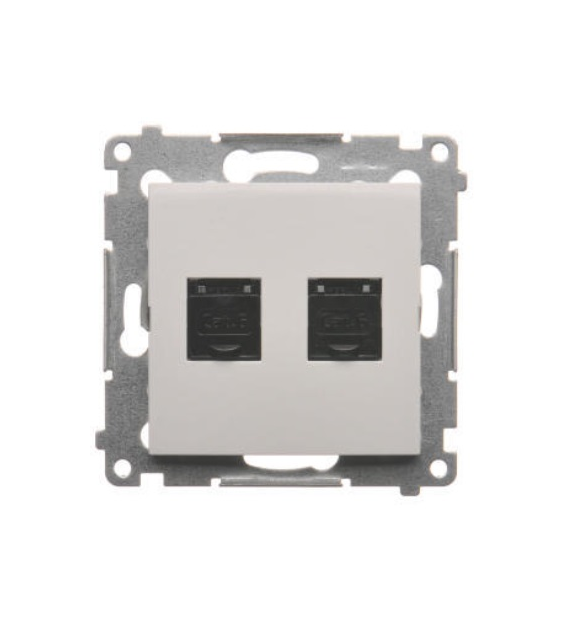 SIMON 54 BIAŁY D62.01/11 gniazdo komputer x2 RJ45