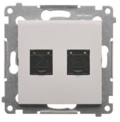 SIMON 54 BIAŁY D62.01/11 gniazdo komputer x2 RJ45