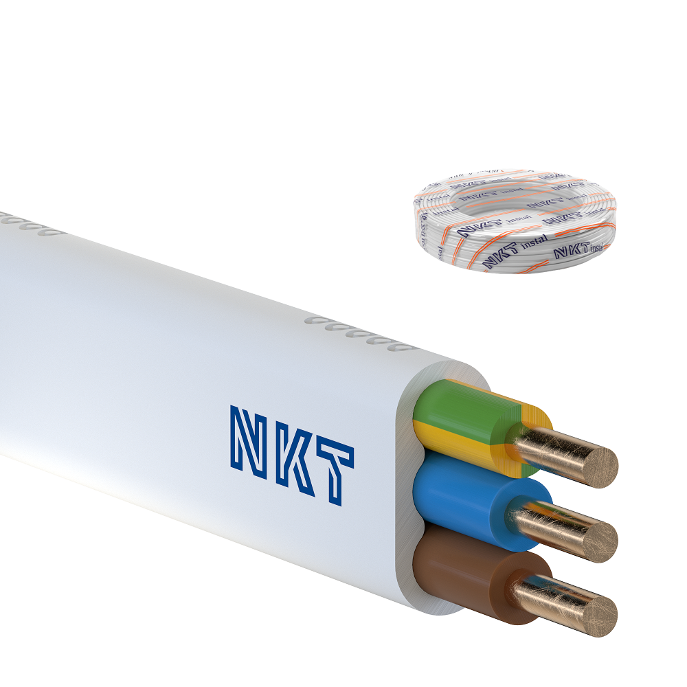 NKT przewód YDYpżo 450/750V 3x4 biały 100m