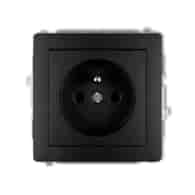 KARLIK DECO CZARNY 12DGP-1zp gniazdo x1 z/u