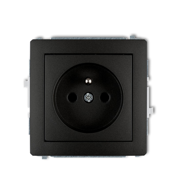 KARLIK DECO CZARNY 12DGP-1zp gniazdo x1 z/u