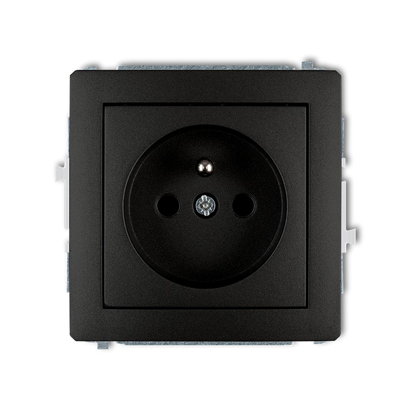 KARLIK DECO CZARNY 12DGP-1zp gniazdo x1 z/u